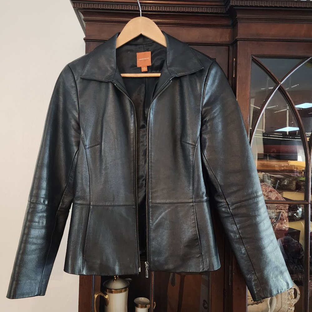 Black Leather Jacket // Size M // Anonymous by John Carlisle // EUC